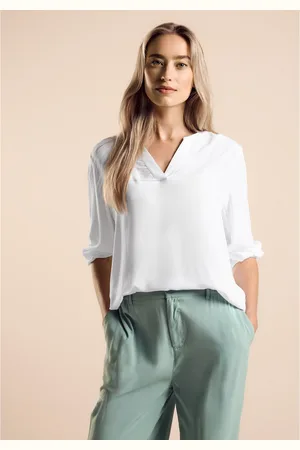 Street one Tuniekshirt met materialenmix