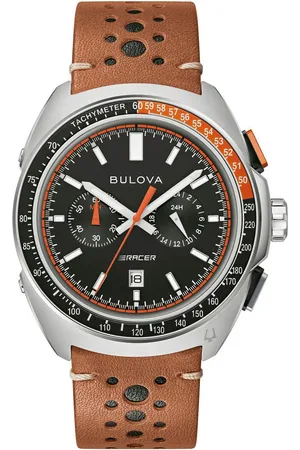 BULOVA Chronograaf Racer Horloge, quartz, herenhorloge, saffierglas, leren band