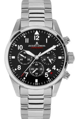 Jacques Lemans Chronograaf Barcelona, 42-2C Quartz horloge, armbanduhr, herenhorloge, roestvrijstalen band, tot 10 bar waterdicht.