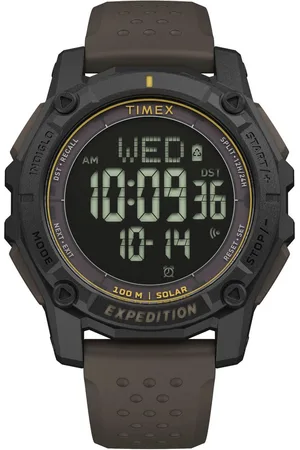Timex Chronograaf RIDGE SOLAR Solar polshorloge, herenhorloge, digitaal, siliconen band, stopwatchfunctie, datum