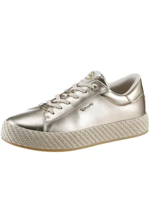 Tamaris Plateausneakers , vrijetijdsschoen, lage schoen, veterschoen met textielkoord aan het plateau