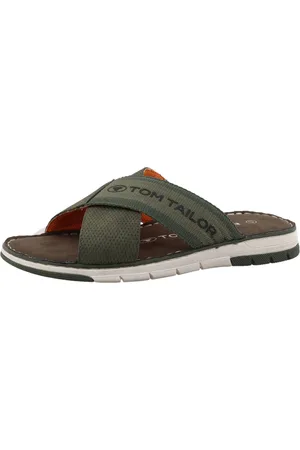 TOM TAILOR Slippers , zomer schoen, instapschoen, comfort schoen met opvallende logo-opdruk