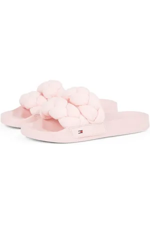 Tommy Hilfiger Slippers TJW BRAIDED SLIDE , zomerschoen, flats, instapschoen, gevlochten, gewatteerde bandage