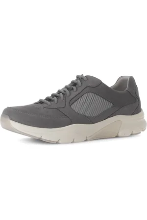 Gabor Sneakers met sleehak , vrijetijdsschoen, lage schoen, veterschoen met logo op de hiel, g-breedte