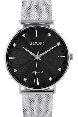 JOOP! Kwartshorloge Polshorloge, dameshorloge, roestvrijstalen band, analoog, diamant