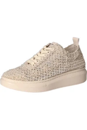 Mustang Sneakers , plateausneaker, veterschoen met sleehak