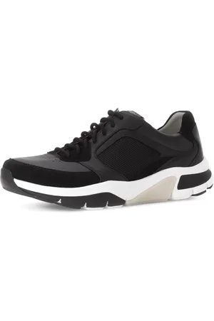 Gabor Sneakers met sleehak , vrijetijdsschoen, lage schoen, veterschoen met logo op de hiel, g-breedte