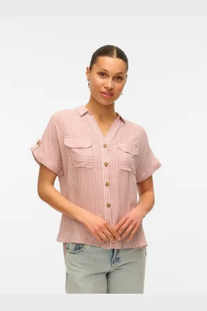 VERO MODA Overhemdblouse VMBUMPY S/S SHIRT WVN GA NOOS