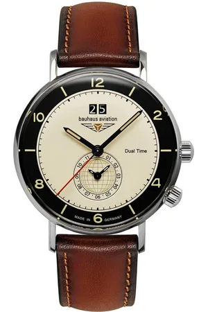 Bauhaus Kwartshorloge Vintage Pilot Dual Time