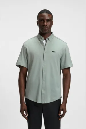 HUGO BOSS Overhemd met korte mouwen B_MOTION_S met een logo-opschrift op borsthoogte