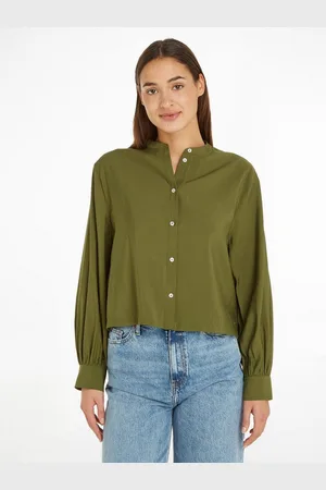 Tommy Hilfiger Blouse met lange mouwen met stijlvolle opstaande kraag