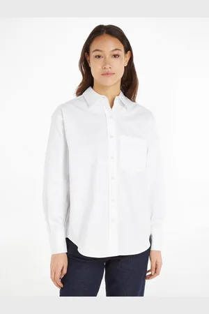 Calvin Klein Overhemdblouse RELAXED COTTON SHIRT met doorknoopsluiting