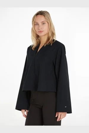 Tommy Hilfiger Blouse met lange mouwen met diepe serafino-halslijn