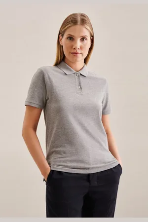 Seidensticker Poloshirt Zwarte roos Korte mouwen kraag uni