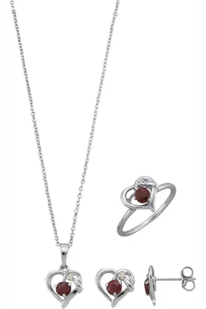 Firetti Sieradenset Multipack sieraden cadeau zilver 925 halsketting oorstekers ring hart (set, 5-delig)