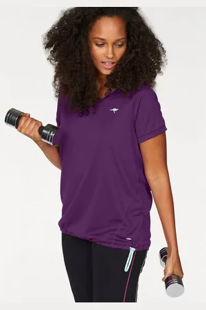 KangaROOS Functioneel shirt Korte mouwen, figuurvolgend, heupbedekkend, met V-hals