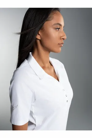 Trigema Poloshirt poloshirt van katoen met kristallen (1-delig)