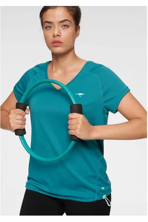 KangaROOS Functioneel shirt Korte mouwen, figuurvolgend, heupbedekkend, met V-hals