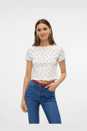 VERO MODA Shirt met korte mouwen VMHARRY SS O-NECK TOP JRS NOOS
