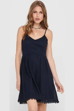 ONLY Jurk met bandjes ONLHELENA LACE S/L SHORT DRESS WVN