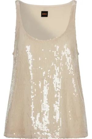 HUGO BOSS Klassieke blouse C_Illettes met pailletten