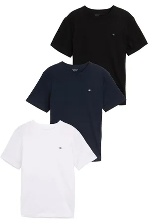 TOM TAILOR T-shirt 3-pack met logo-borduursel (set, 3-delig)