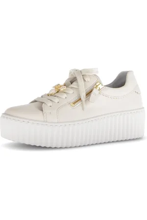 Gabor Plateausneakers , vrijetijdsschoen, lage schoen, veterschoen met modieuze sieraandeel