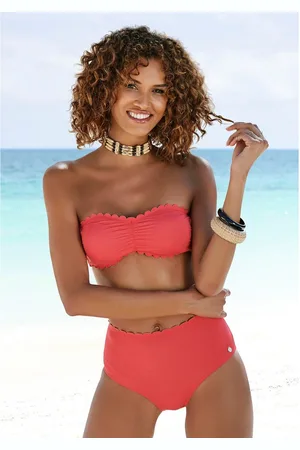 Lascana Bandeau-bikinitop Scallop met gelaserd schulprandje