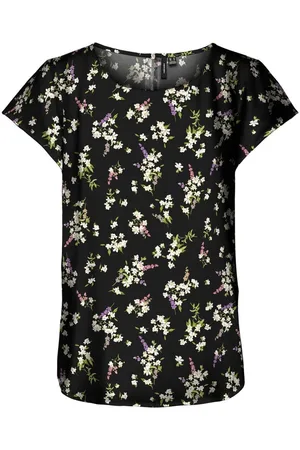 VERO MODA Blouse met korte mouwen VMSAKI SS ZIP TOP AOP WVN GA NOOS