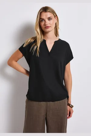 Street one Blouse met korte mouwen Hals met split