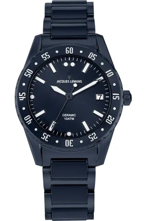 Jacques Lemans Keramisch horloge Liverpool, 42-12E Quartz horloge, armbanduhr, dameshorloge, datum, roestvrijstalen band, keramiek