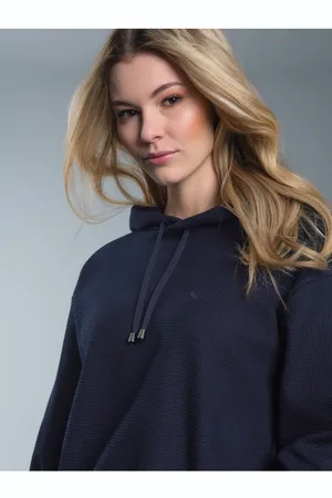 Trigema Hoodie cropped hoodie in wafellook