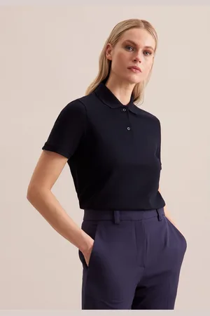 Seidensticker Poloshirt Zwarte roos Korte mouwen kraag uni