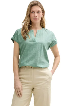 TOM TAILOR Blouse met korte mouwen in tuniekstijl