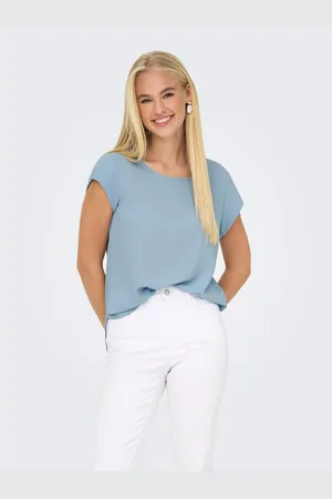 ONLY Blouse met korte mouwen ONLVIC S/S SOLID TOP NOOS PTM