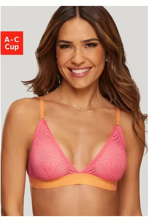 QS by s.Oliver Bralette-bh Clemence zonder beugels van grafisch kant in transparante look, lingerie
