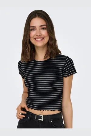 ONLY Shirt met ronde hals ONLEMMA STRIPE S/S TOP