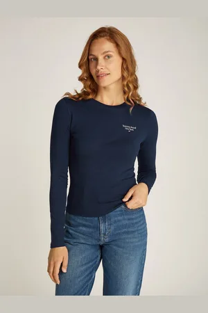 Tommy Hilfiger T-shirt TJW SLIM ESSENTIAL LOGO 2 LS EXT in grote maten met logo-opschrift