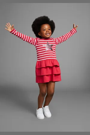Kidsworld Jerseyjurk Voor kleine meisjes voor feesten en speciale gelegenheden, knie-vrije lengte, modieuze stijl