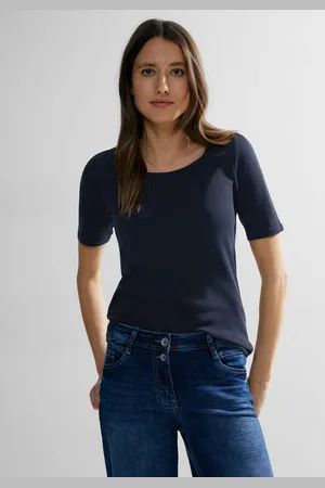 CECIL T-shirt Stijl Lena met klassieke ronde hals