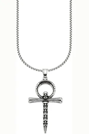 Bruno Banani Ketting met hanger Sieraad cadeau halsketting met hanger kruis met schedelontwerp