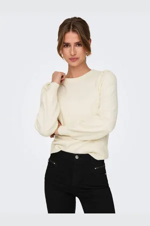 ONLY Trui met ronde hals ONLKATIA LS STRUCTURE PUFF O-NECK CC KNT
