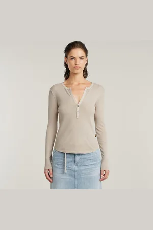 G-Star Shirt met lange mouwen Deep v slim met knoopsluiting