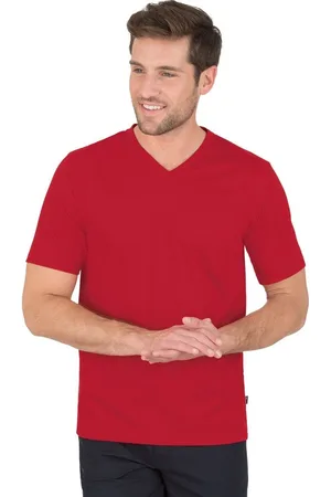 Trigema T-shirt V-Shirt DELUXE katoen (1-delig)
