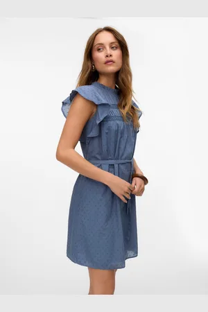 VERO MODA Mini-jurk VMTRINE SL SHORT LACE DRESS WVN GA NOOS