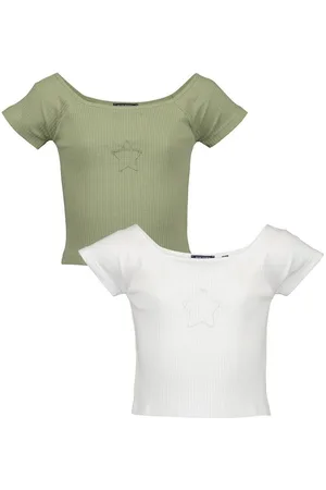 Blue Seven T-shirt tiener meisjes T-shirts 2-pack Carmen uitsnijding (2-delig)