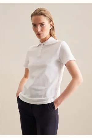 Seidensticker Poloshirt Zwarte roos Korte mouwen kraag uni