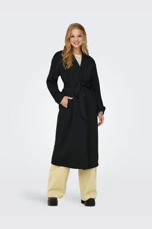 ONLY Trenchcoat ONLLINE X-LONG TRENCHCOAT OTW NOOS met bindriem in de taille - 2 zijzakken