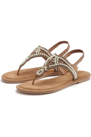 Lascana Teenslippers Sandaal, pantoletten bezet met parels en steentjes
