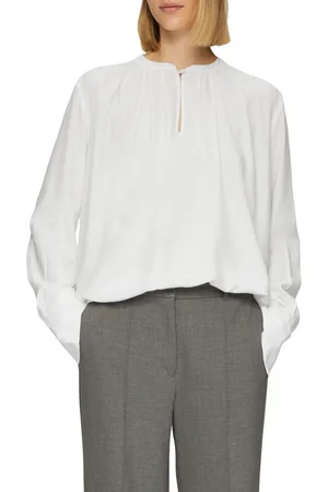 QS by s.Oliver Blouse met lange mouwen met lichte rimpeling aan de kraag